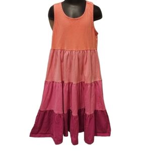 Hanna Andersson Orange and Pink Racerback Tank Twirl Dress